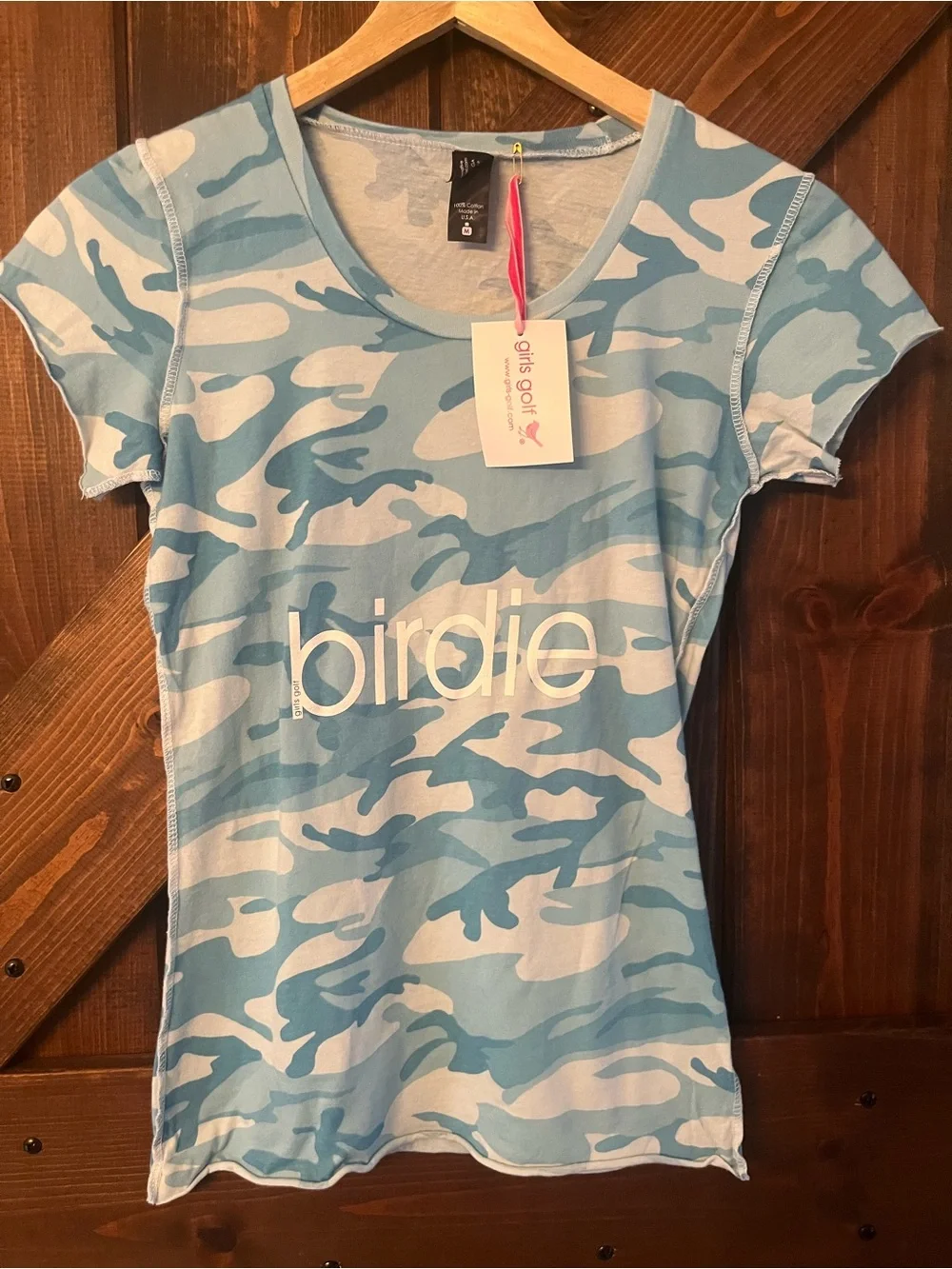 Women’s GOLF “Birdie” Camo Short Sleeve Tee- great for golf team! $25each S/M/L